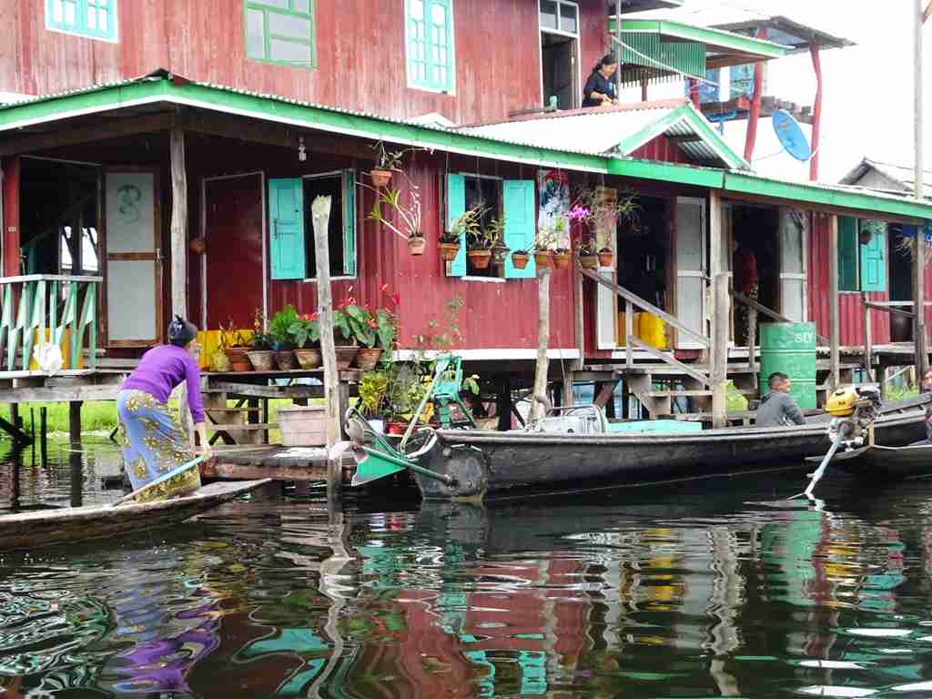 a floating village Inle Lake Myanmar