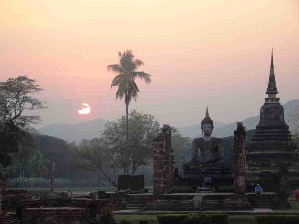 sunset at Old Sukhothai in Thailand
