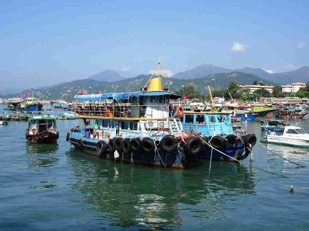 colourful fishing boast on Cheung Chau Island Hong Kong
