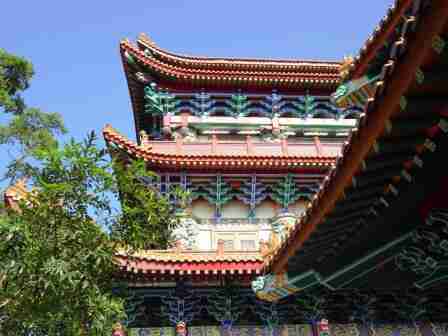 colourful roof at the Po Lin Monastery