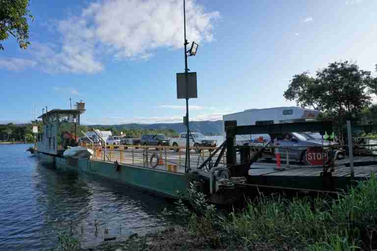 The cable ferry river crossing visiting the Daintree Rainforest