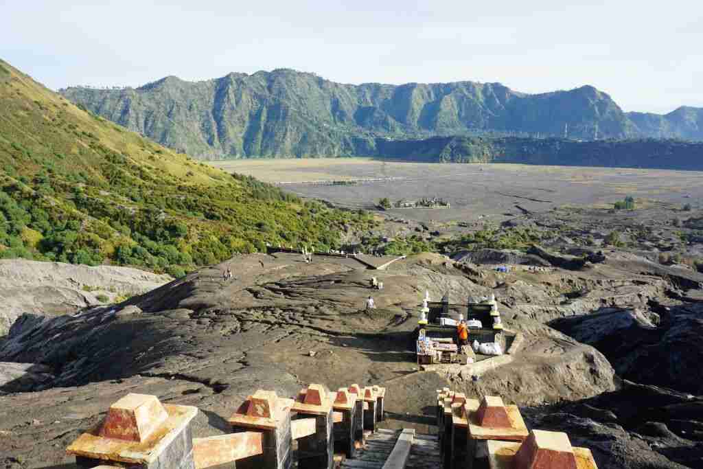 View from the top of Bromo Mountain across the sea of Sands