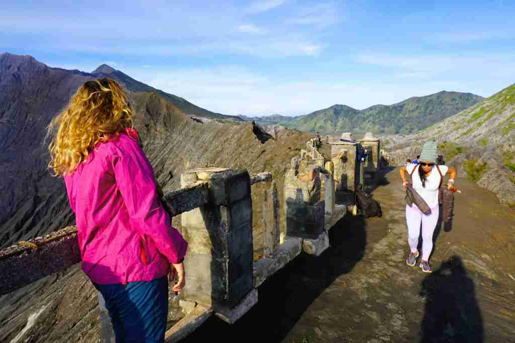 Mt Bromo on the rim of the volcano