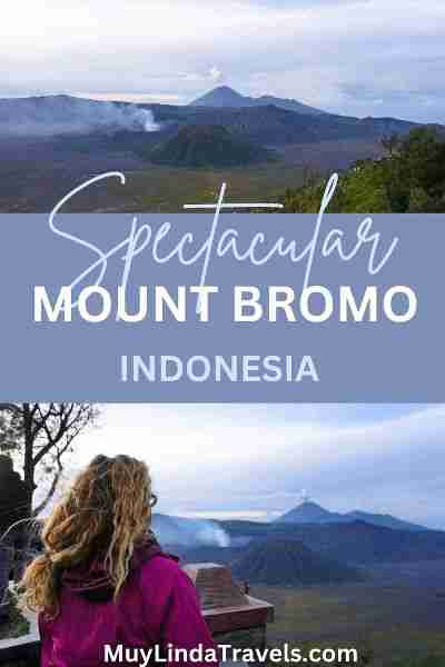 looking at spectacular steam and smoke coming out of Mount Bromo in Indonesia
