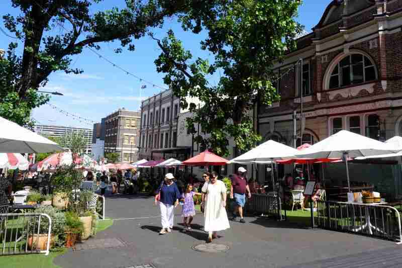 Outdoor cafes at The Rocks Square in Sydney