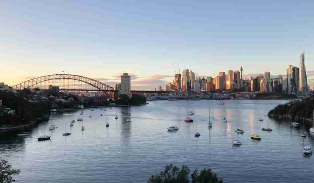 A Sydney Sunrise over Berry's Bay at the Larking Street lookout