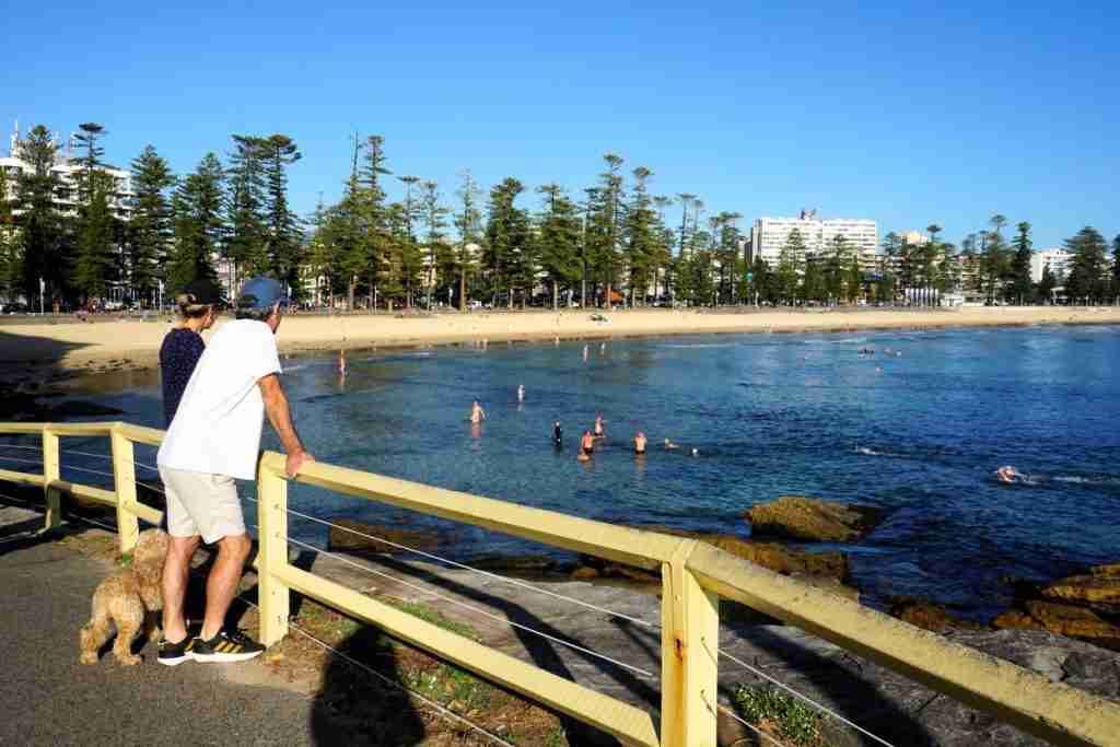 people enjoying Manly Point on the coastal walk to Shelly Beach