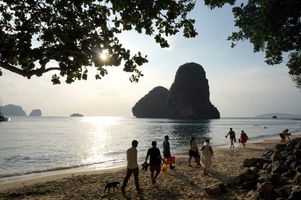 Phra Nang beach at sunset
