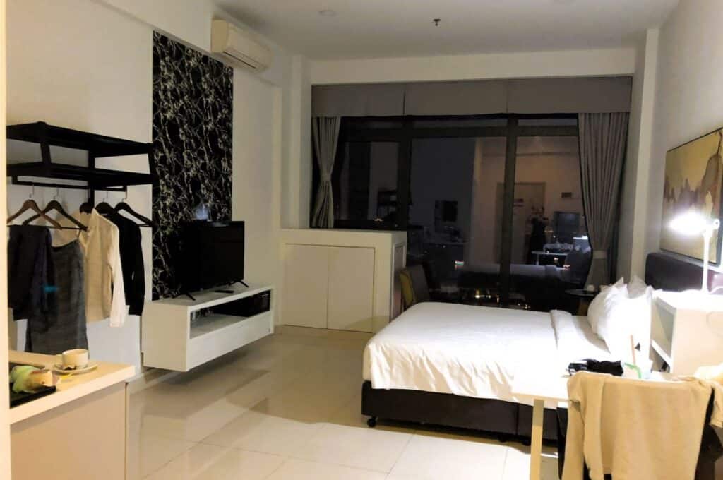 Inside a modern apartment at The Bridge Club in Phnom Penh Cambodia