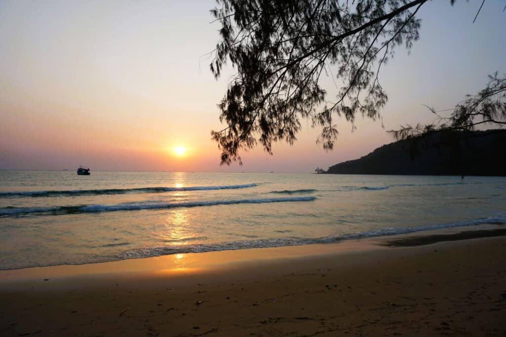 tropical island sunset at the beach