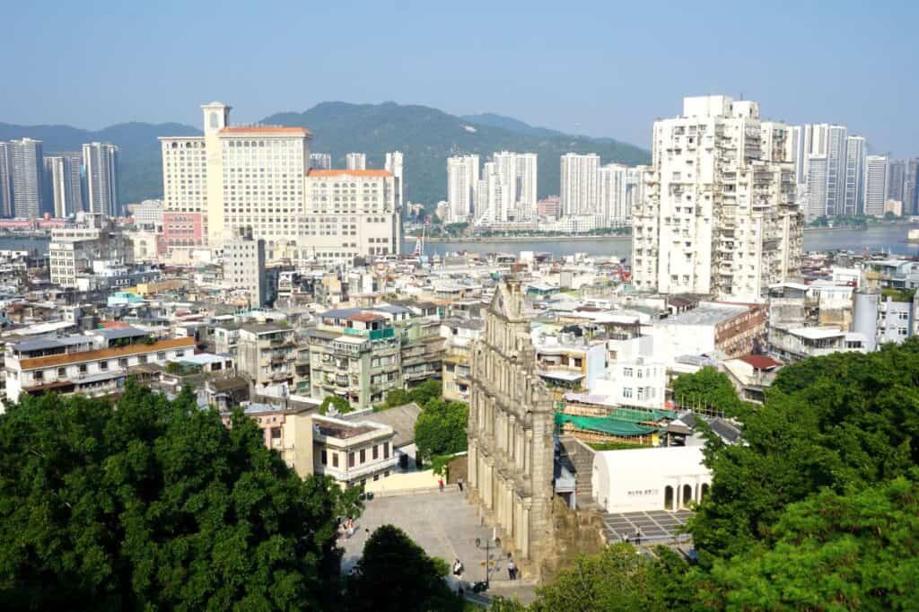 Sweeping views across the city of Macau from Mount Fortress