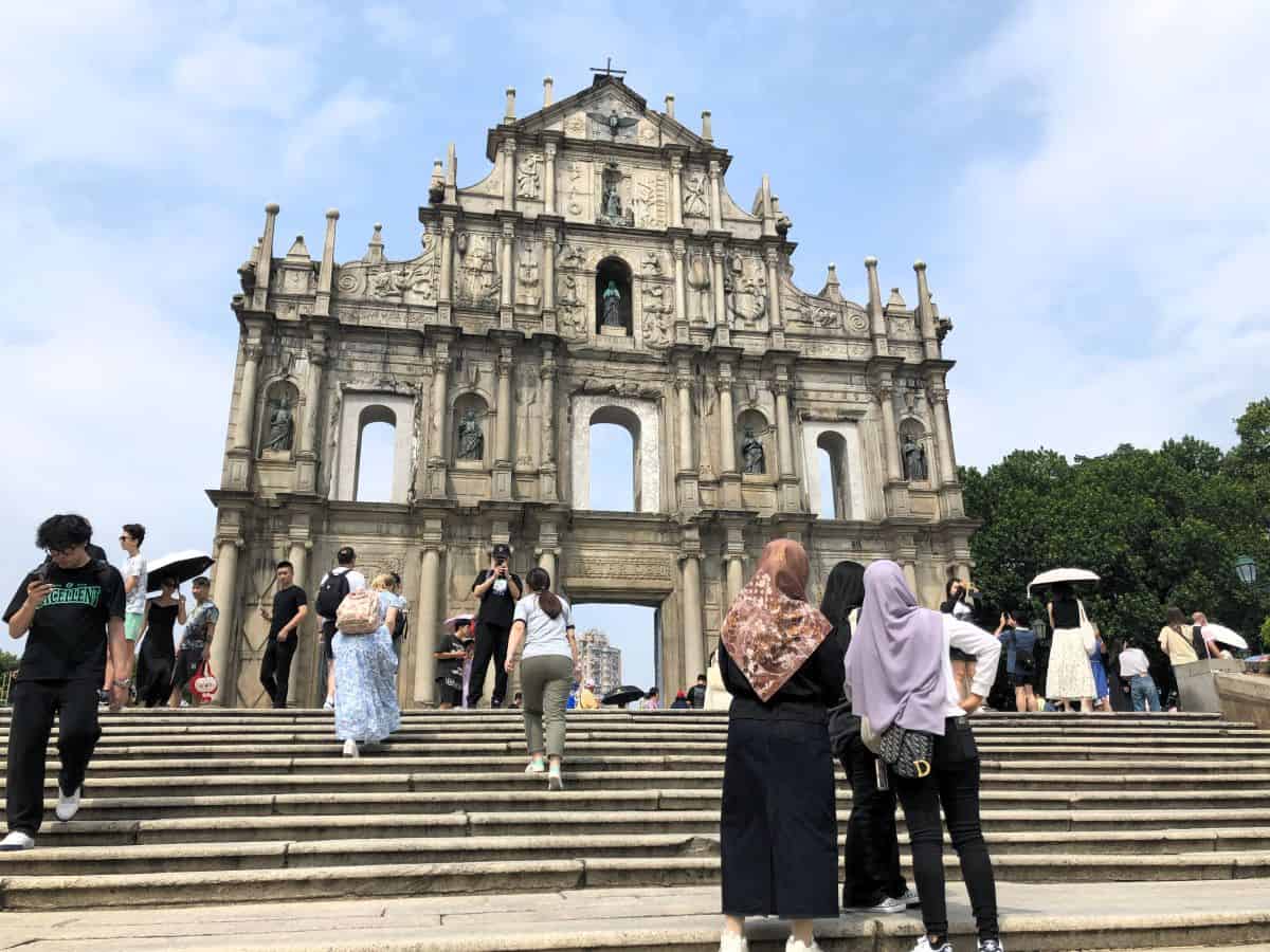 Visiting the Ruins of St Pauls on a day trip to Macau from Hong Kong