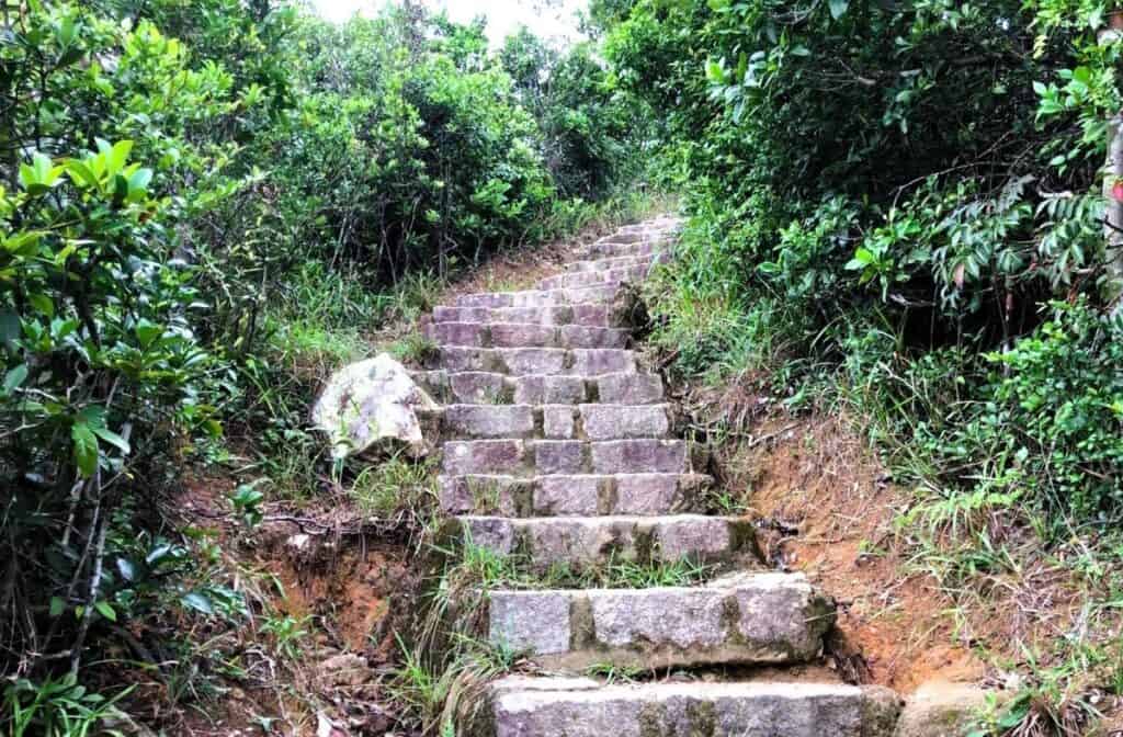 Stone steps on the Dragon's Back hike Hong Kong