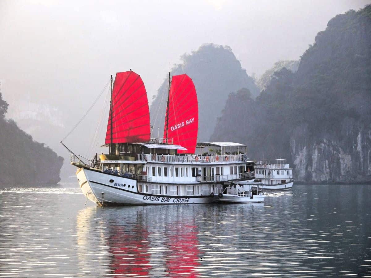 Overnight Halong Bay cruise junk boat