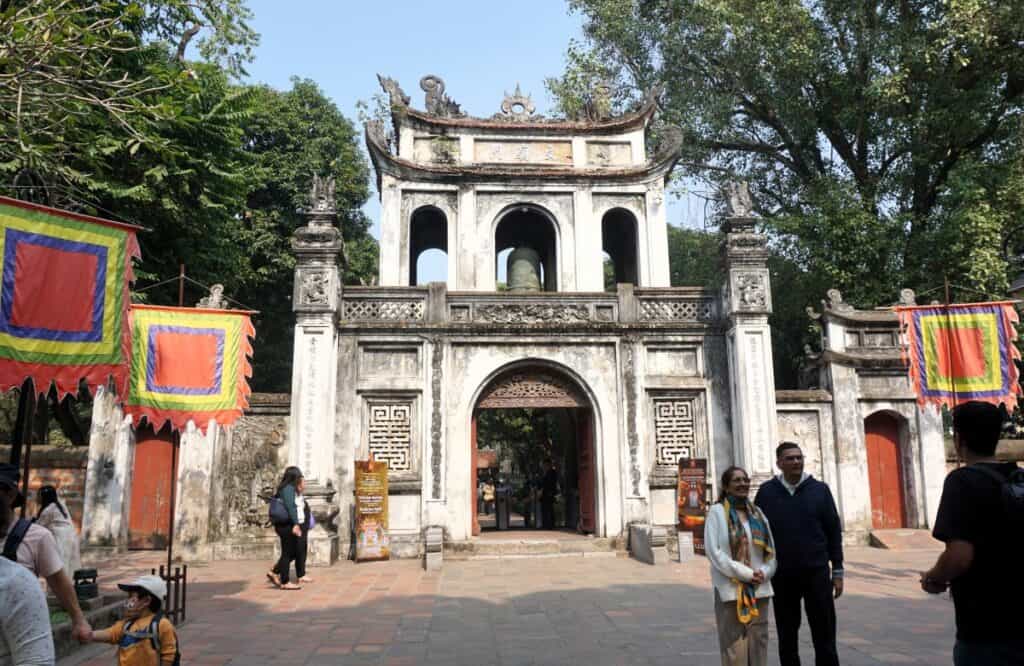 The impressive entrance of the Temple of Literature Hanoi Vietnam