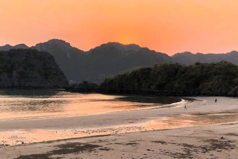 Cat Ba Island or Halong Bay beach sunset