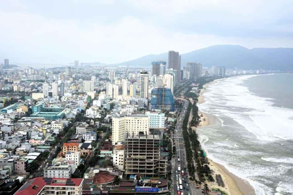 Da Nang or Hoi An? City and ocean views from the rooftop of the Muong Thanh Luxury Hotel in Da Nang